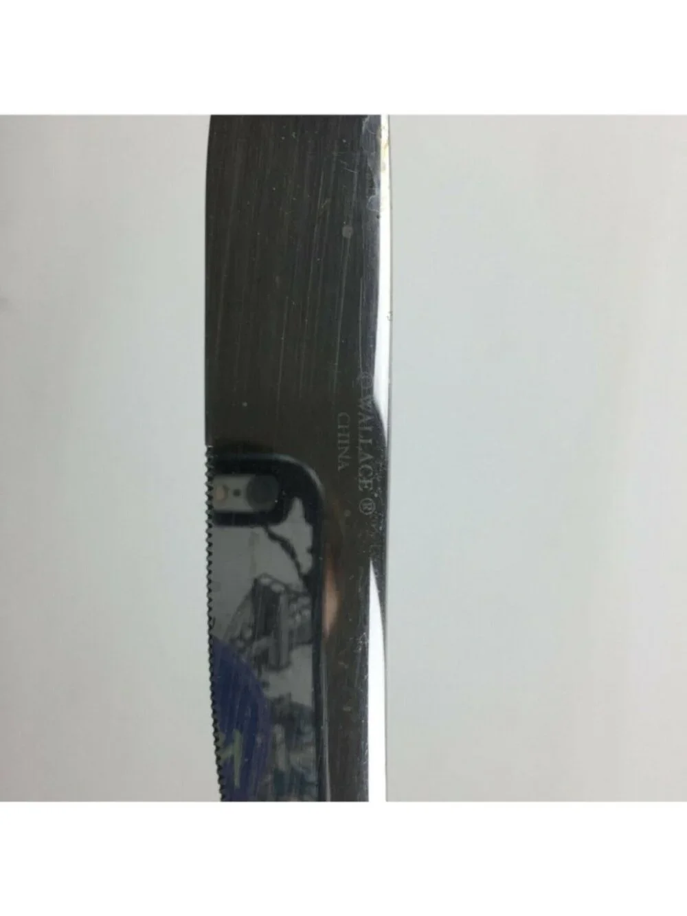 7 Dinner Knives Wallace Brooklyn Hammered 18/10 Stainless Serrated